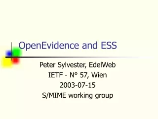 OpenEvidence and ESS