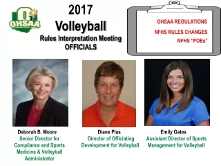 2017 Volleyball Rules Interpretation Meeting OFFICIALS