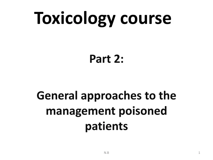 toxicology course