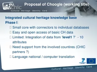 Proposal of C h oogle  (working title)