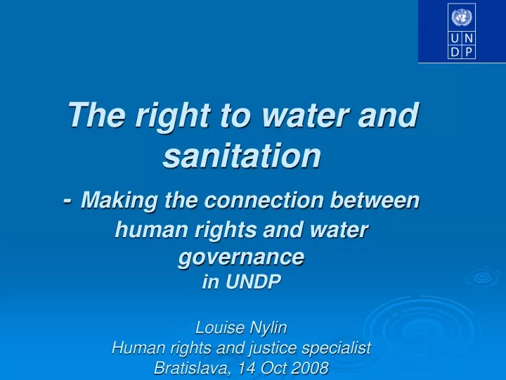 the right to water and sanitation making