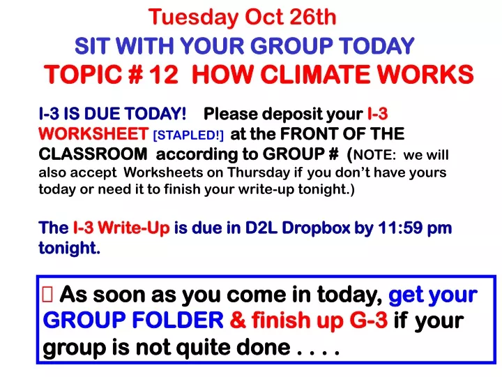 tuesday oct 26th