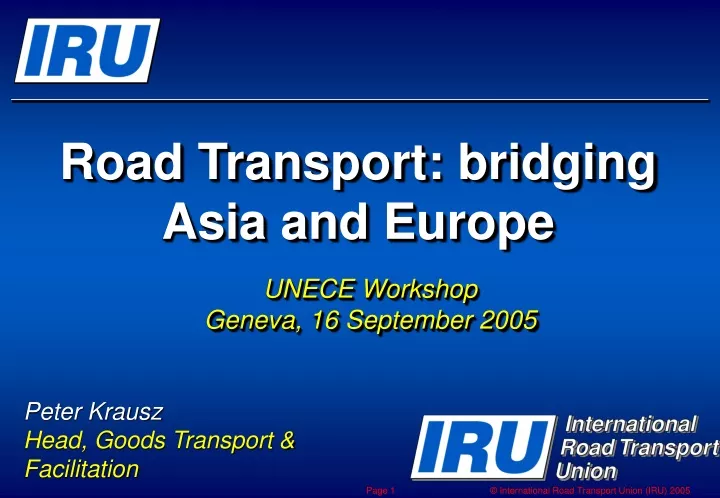 road transport bridging asia and europe