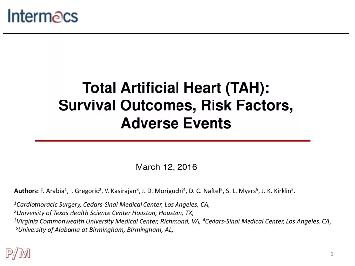 total artificial heart tah survival outcomes risk