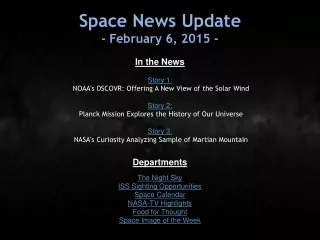 Space News Update - February 6, 2015 -