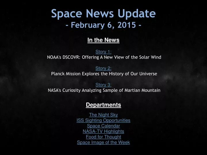 space news update february 6 2015