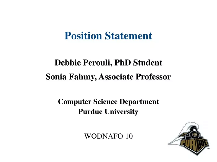 position statement debbie perouli phd student