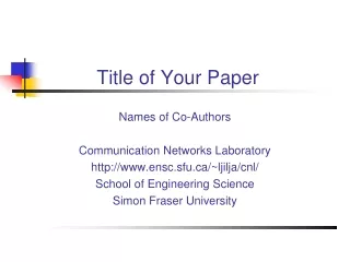 Title of Your Paper