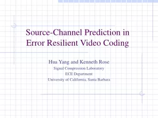 Source-Channel Prediction in Error Resilient Video Coding