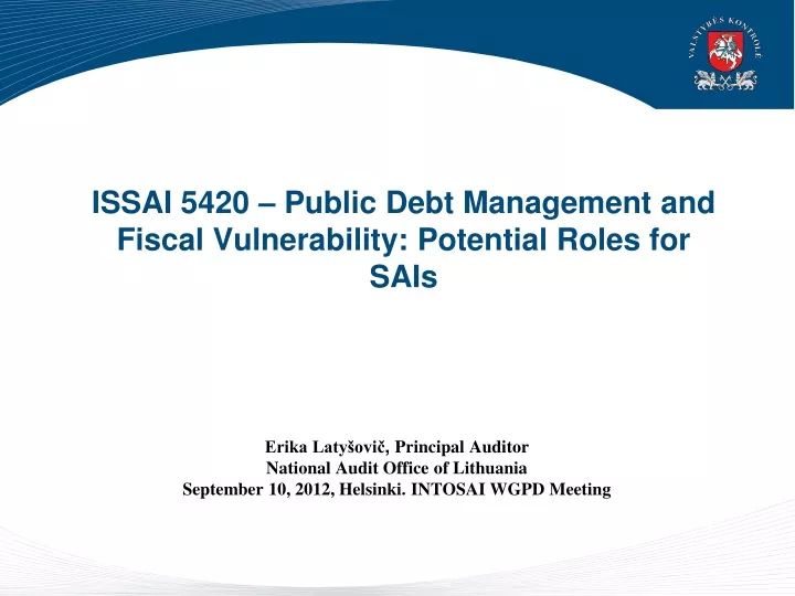 issai 5420 public debt management and fiscal vulnerability potential roles for sais