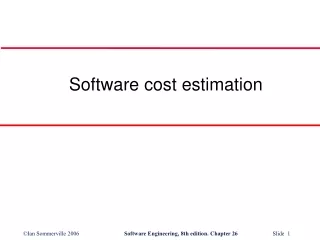 Software cost estimation