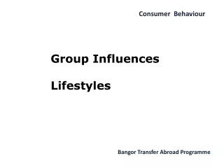 Group Influences Lifestyles