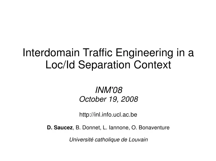 interdomain traffic engineering