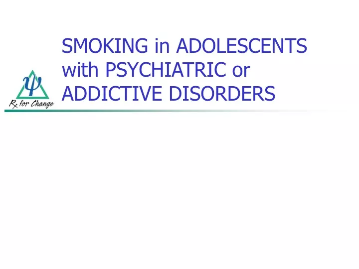 smoking in adolescents with psychiatric