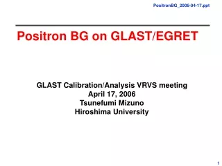 Positron BG on GLAST/EGRET