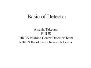 Basic of Detector