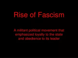 Rise of Fascism