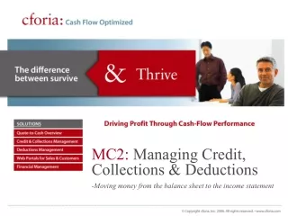 MC2: Managing Credit, Collections &amp; Deductions