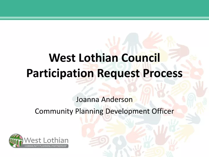 west lothian council participation request process