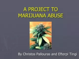 A PROJECT TO  MARIJUANA ABUSE