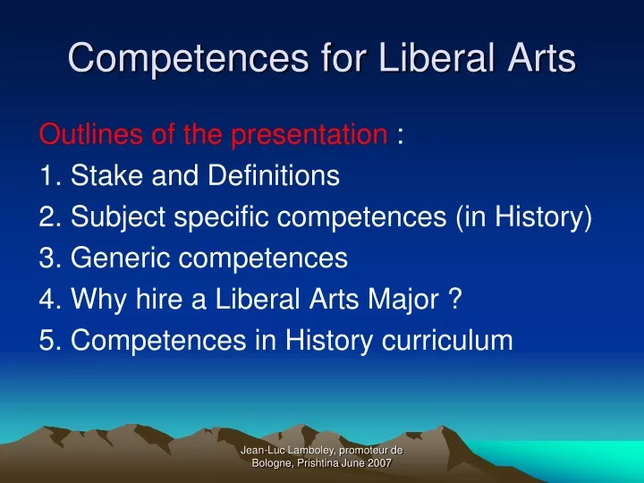 competences for liberal arts