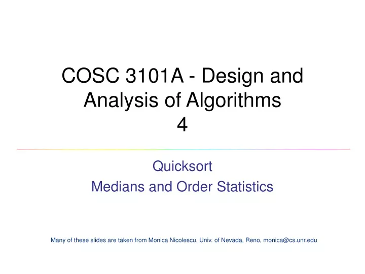 cosc 3101a design and analysis of algorithms 4