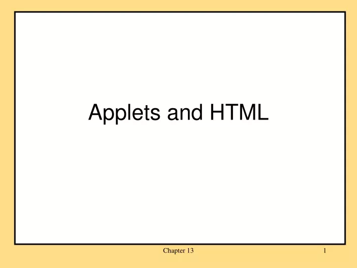 applets and html
