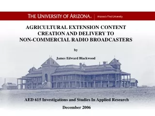 AED 615 Investigations and Studies In Applied Research December 2006