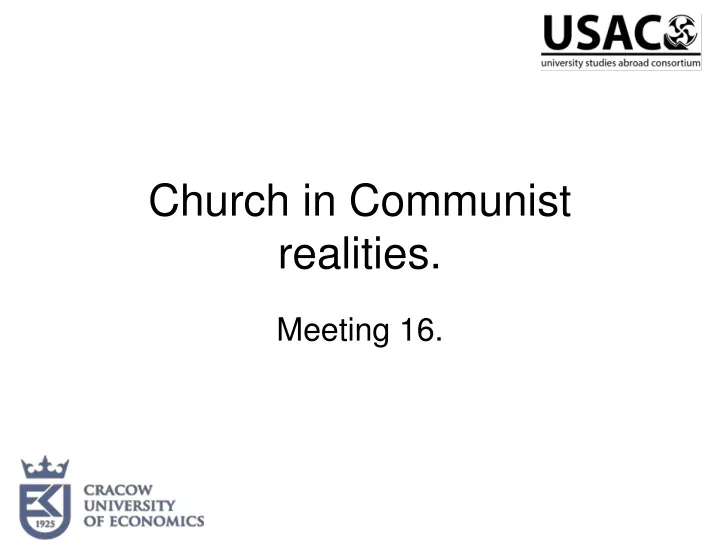 church in communist realities
