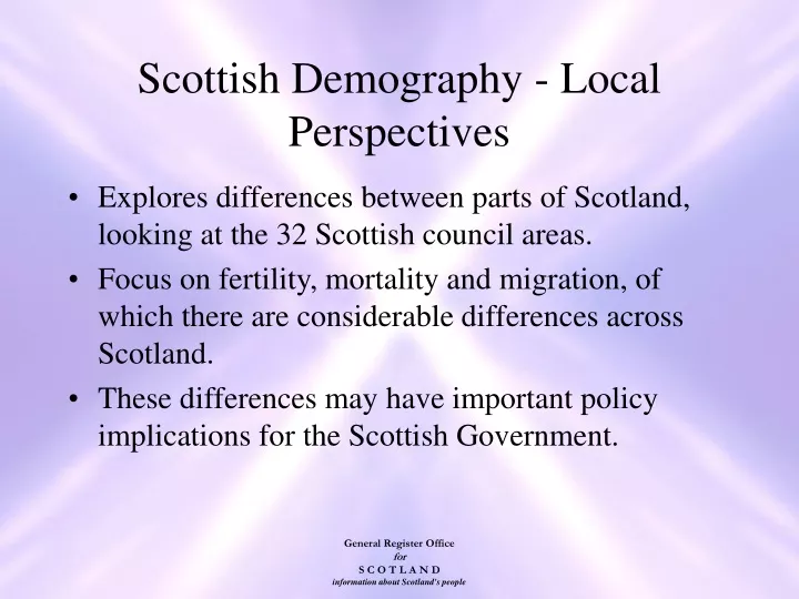 scottish demography local perspectives