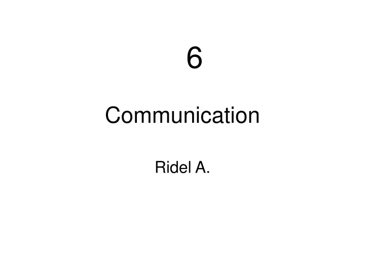 communication