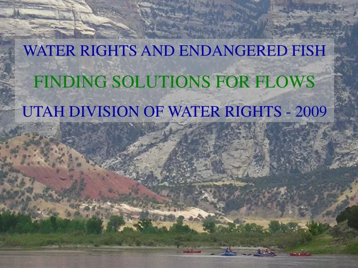 water rights and endangered fish finding