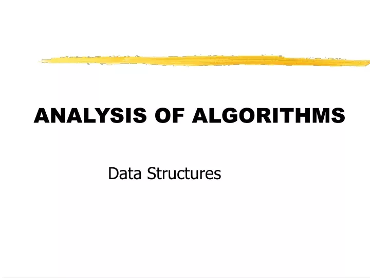 analysis of algorithms