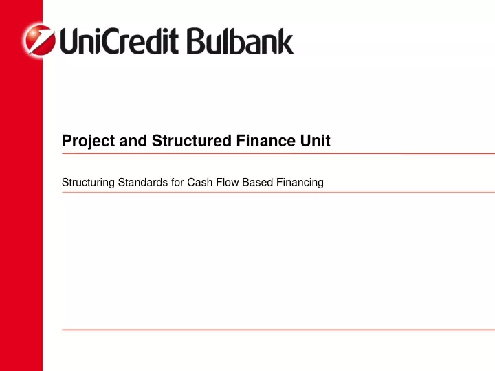 project and structured finance unit