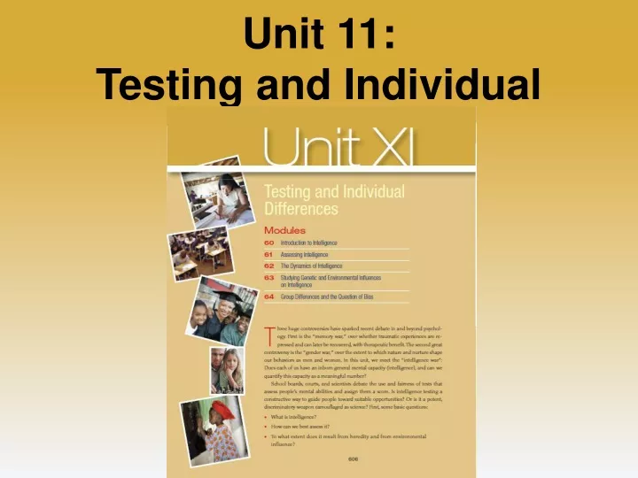 unit 11 testing and individual differences