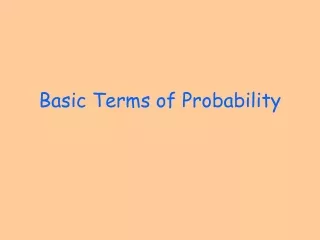 Basic Terms of Probability