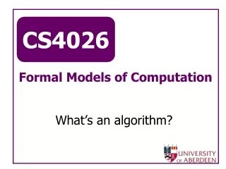 Formal Models of Computation