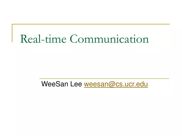 real time communication