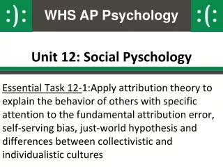 Unit 12: Social Pyschology