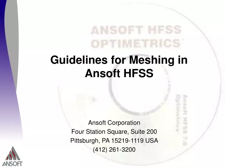 guidelines for meshing in ansoft hfss