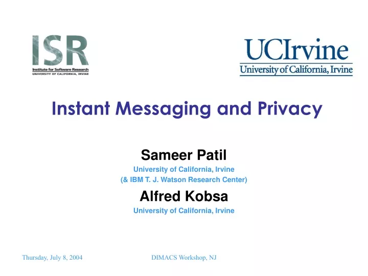 instant messaging and privacy