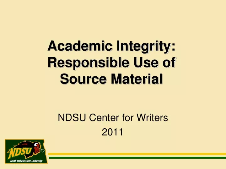 academic integrity responsible use of source material