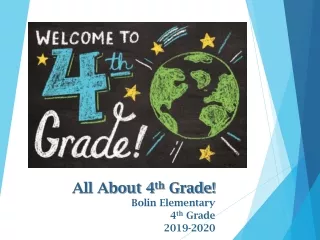 All About 4 th  Grade!