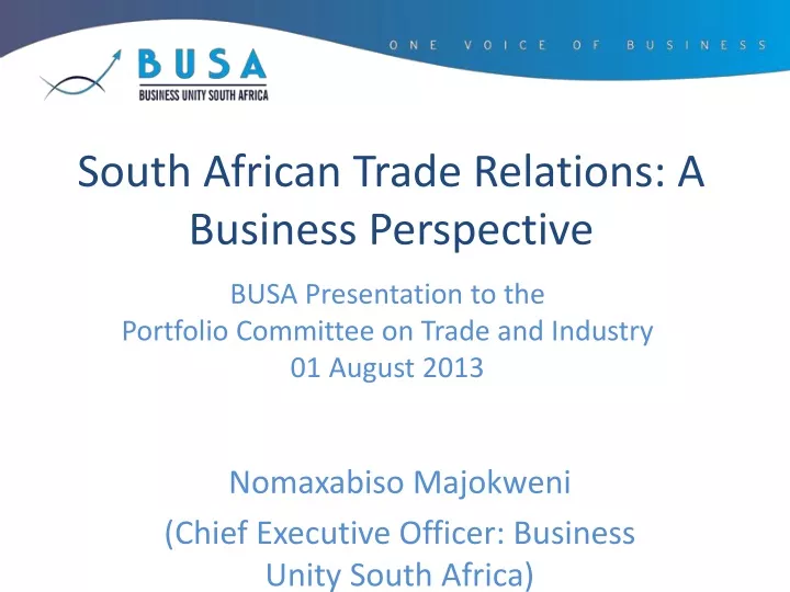 south african trade relations a business perspective