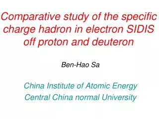 Comparative study of the specific charge hadron in electron SIDIS  off proton and deuteron