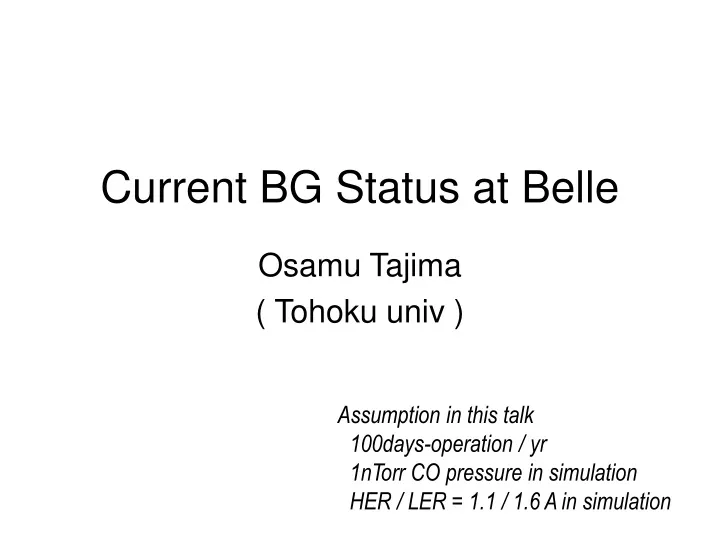 current bg status at belle