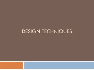 Design techniques