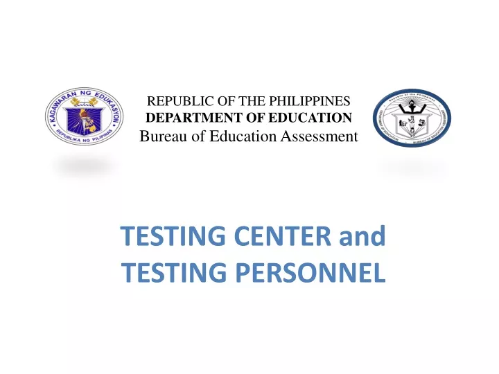 testing center and testing personnel