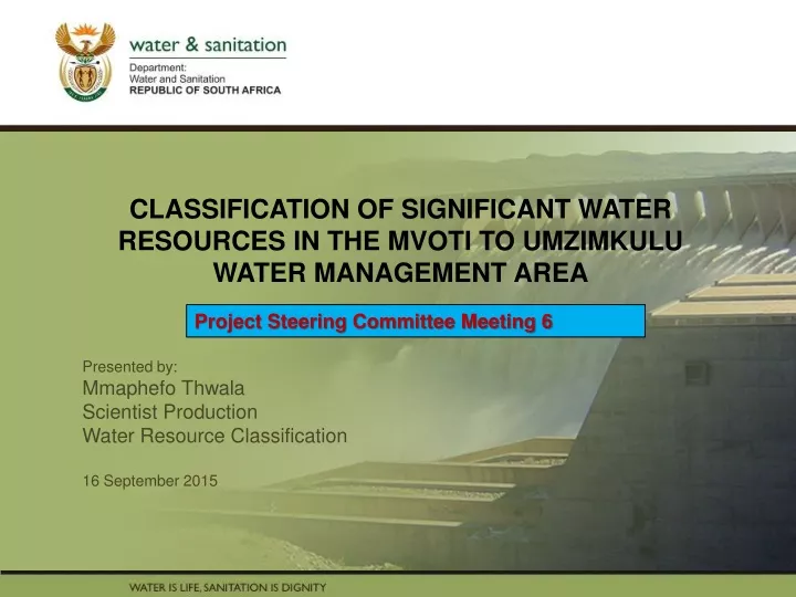 classification of significant water resources