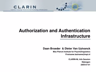 Authorization and Authentication Infrastructure